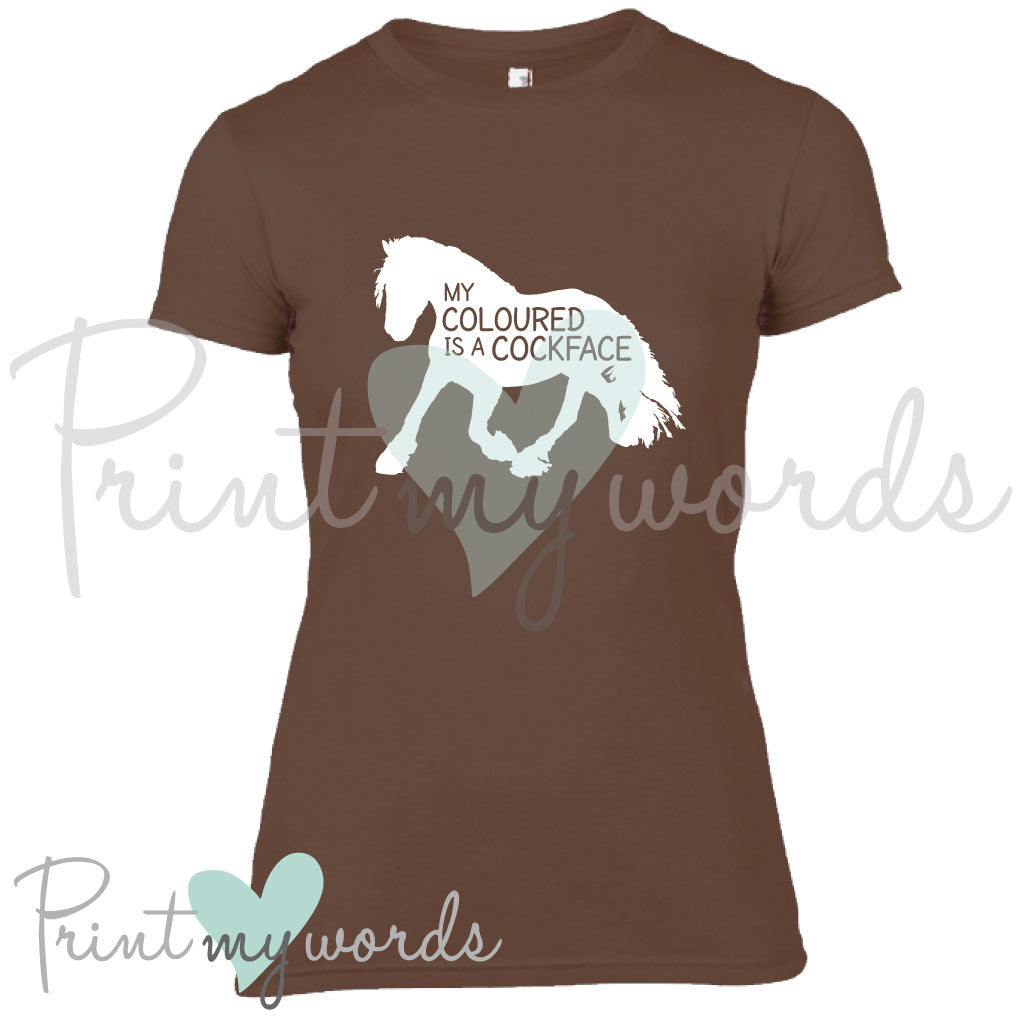My Coloured Is A Cockface Funny Equestrian T-Shirt