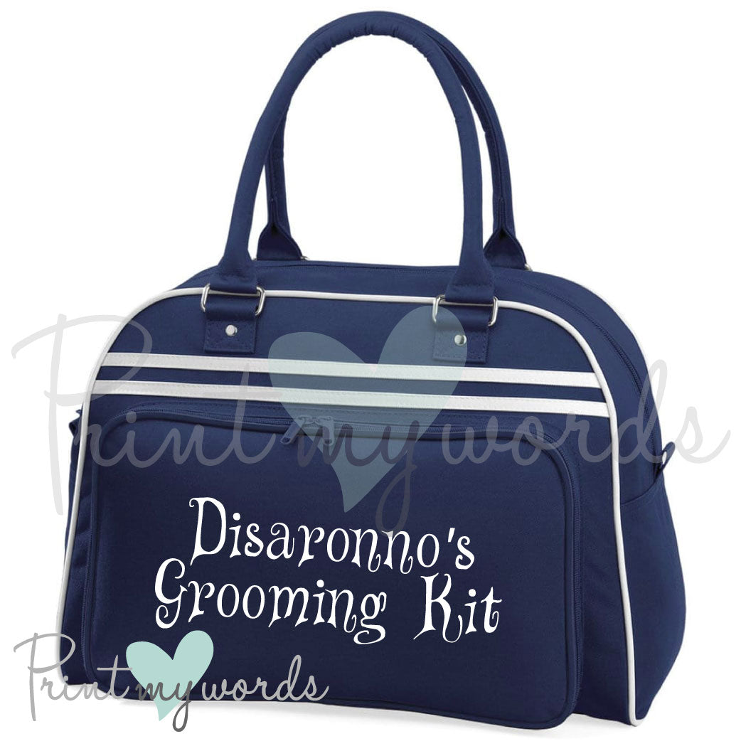 Personalised Equestrian Retro Bowling Bag - Curly Design