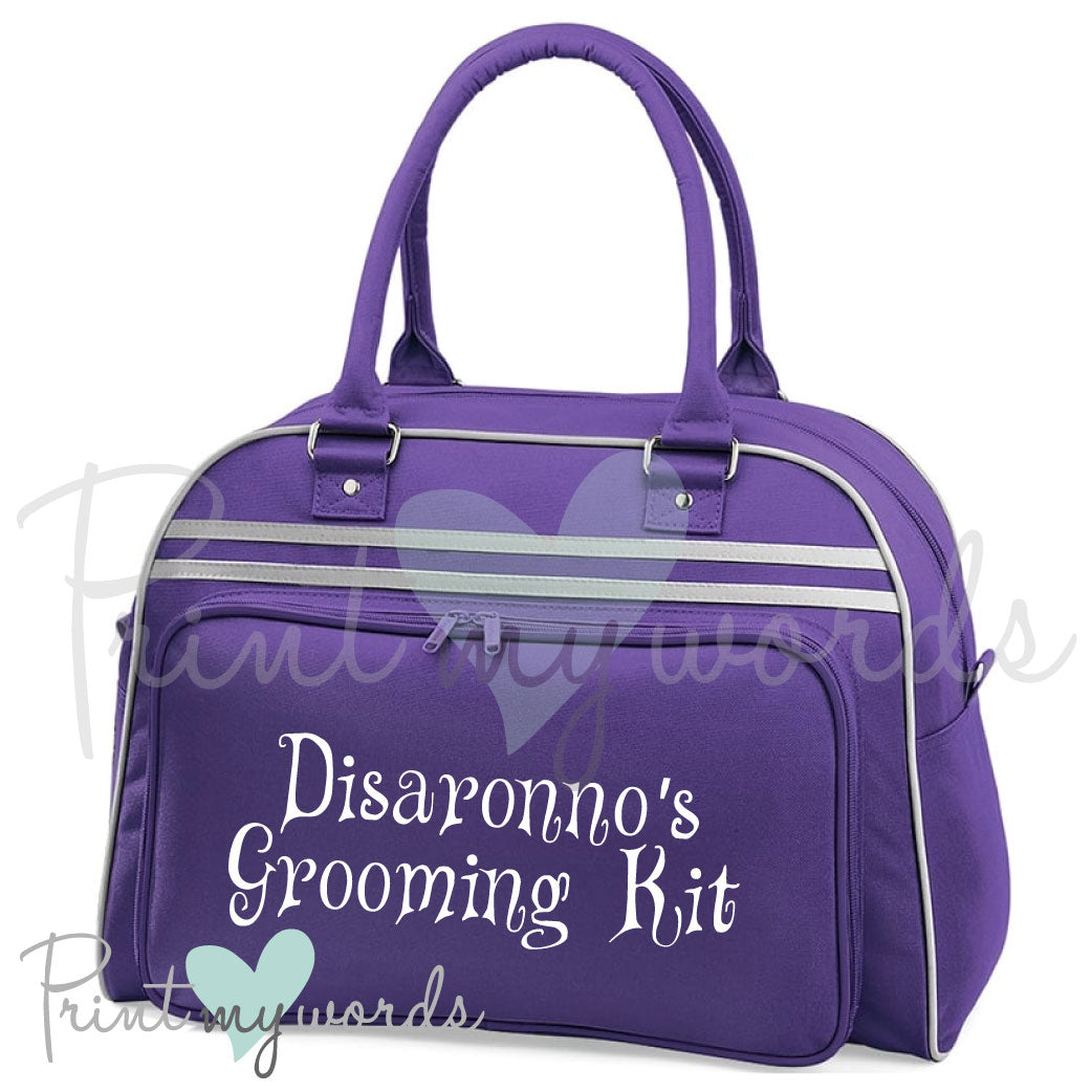 Personalised Equestrian Retro Bowling Bag - Curly Design