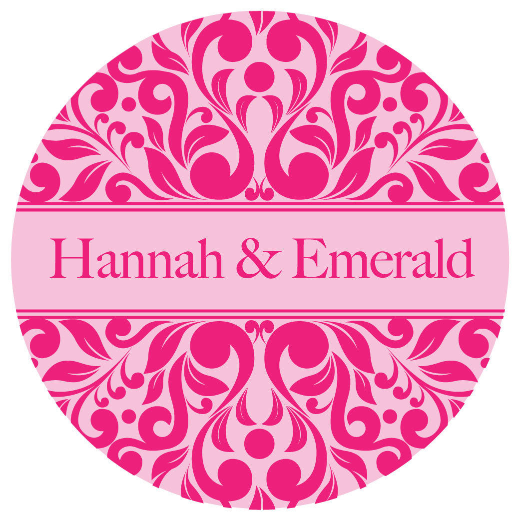 Personalised Damask Style Equestrian Stickers - Pack of 10.