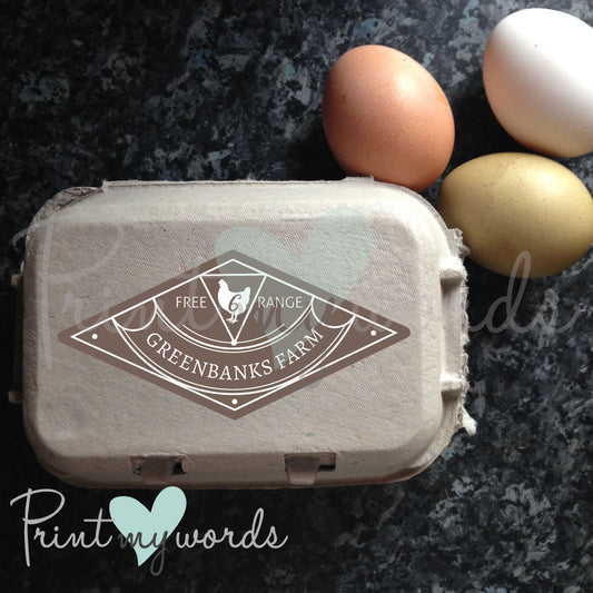 Personalised Diamond Shape Egg Box Labels x 12
