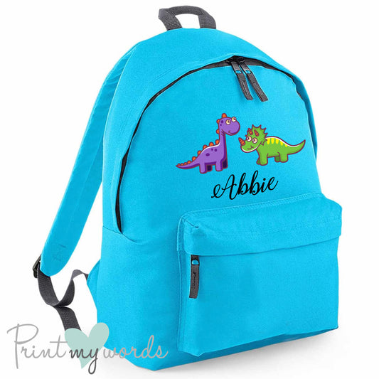 Children's Personalised Dinosaur School Rucksack Backpack