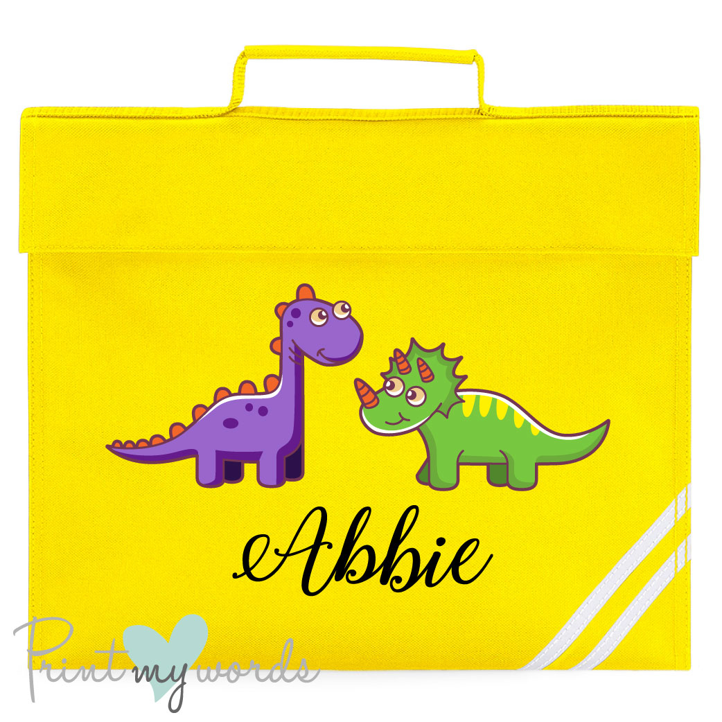 Children's Personalised Dinosaur School Book Bag