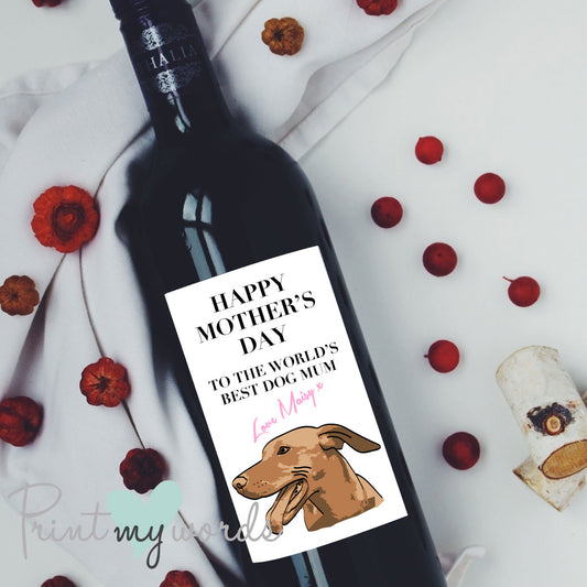 Dog Mum Personalised Mother's Day Wine Bottle Label