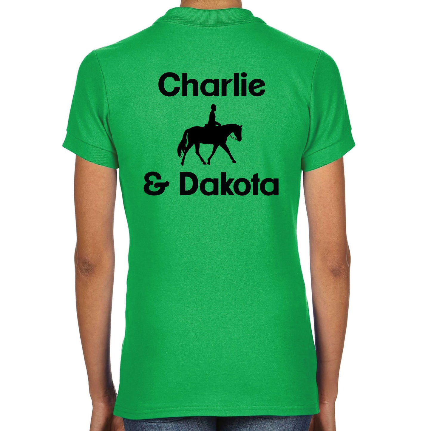 Personalised Equestrian Polo Shirt - Dressage Design