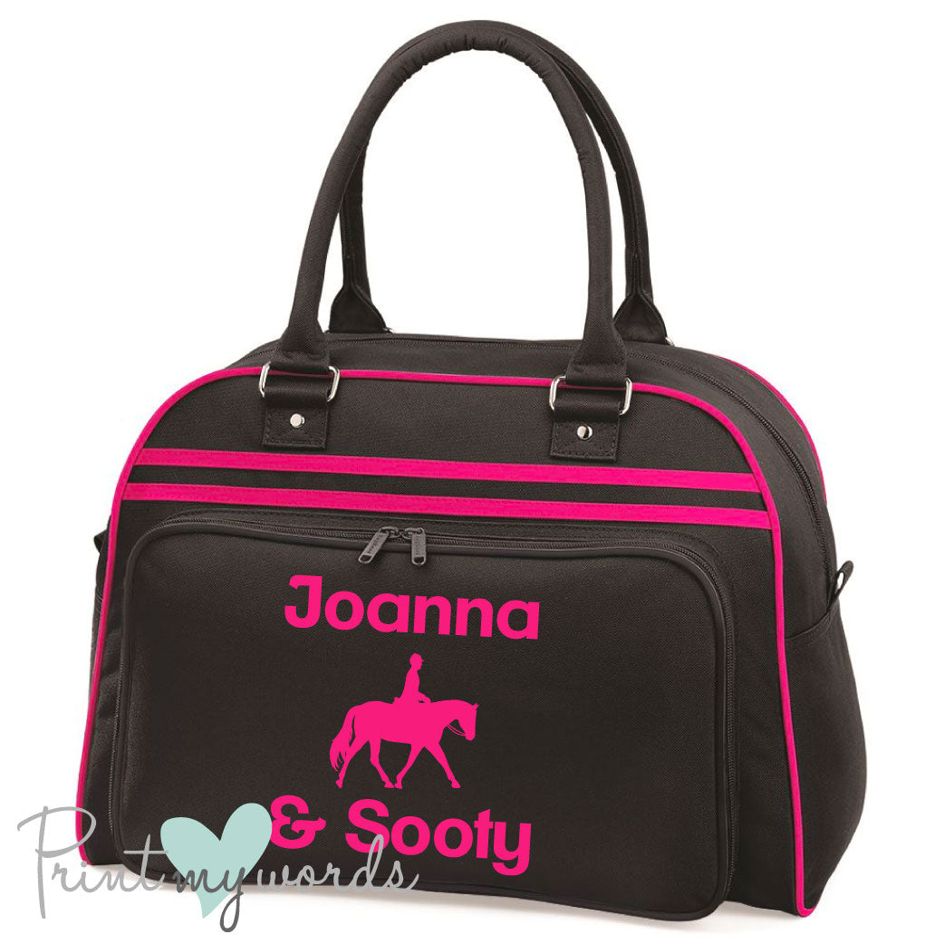 Personalised Equestrian Retro Bowling Bag - Dressage Design