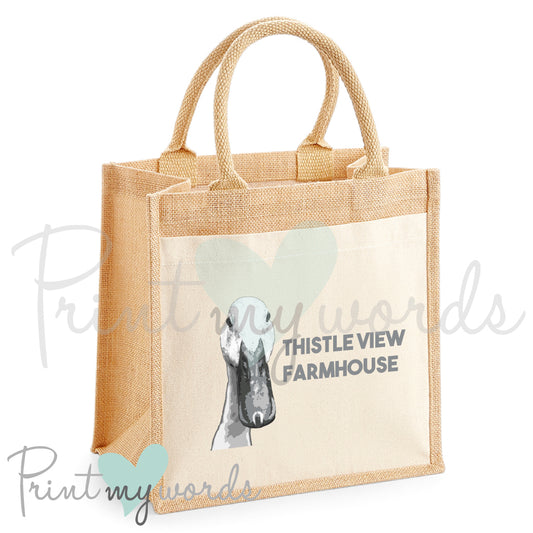 Personalised Duck Poultry Jute Bag