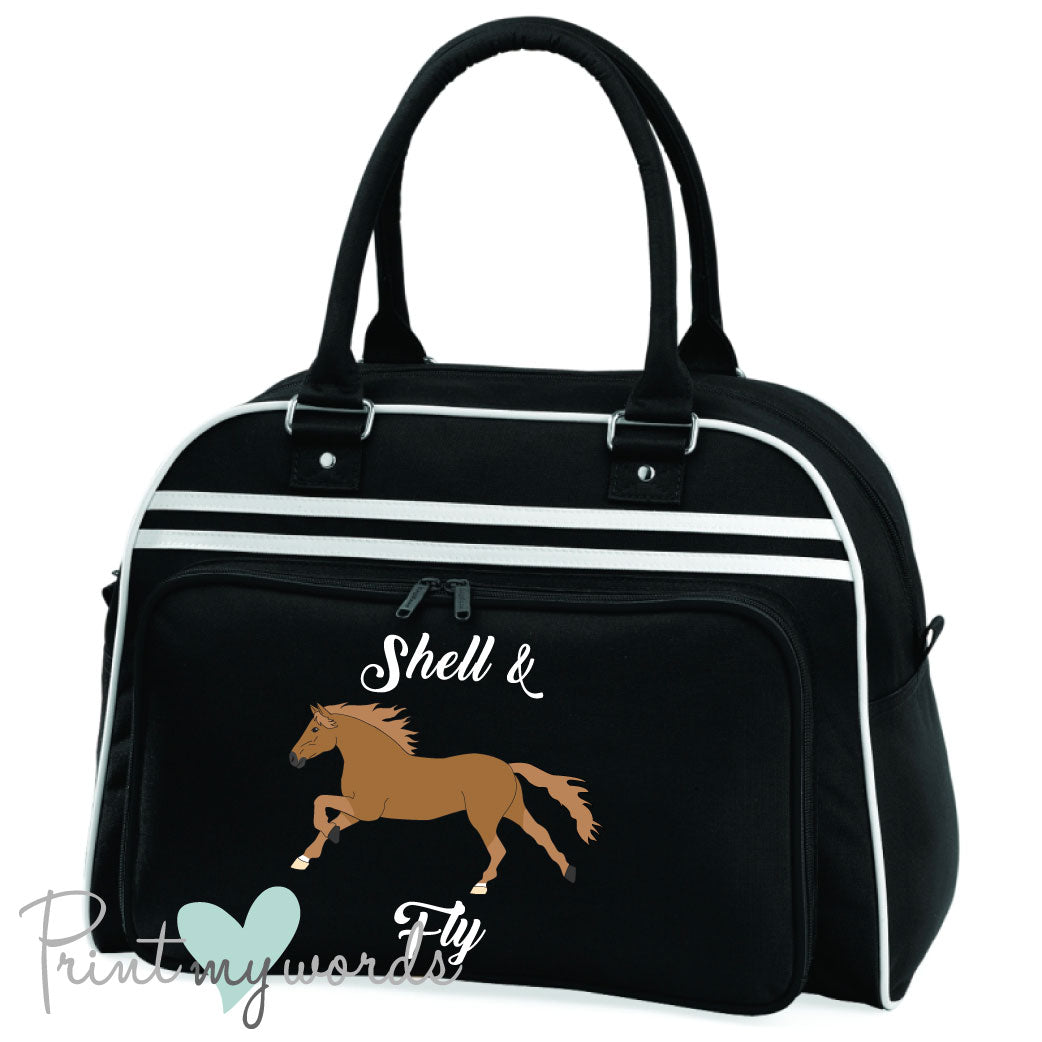 Personalised Equestrian Retro Bowling Bag - Elegant Design