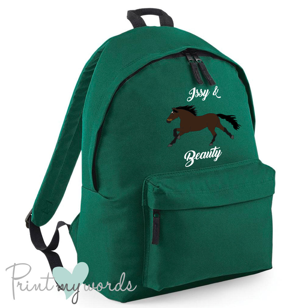 Children's Personalised Elegant Equestrian Rucksack Backpack