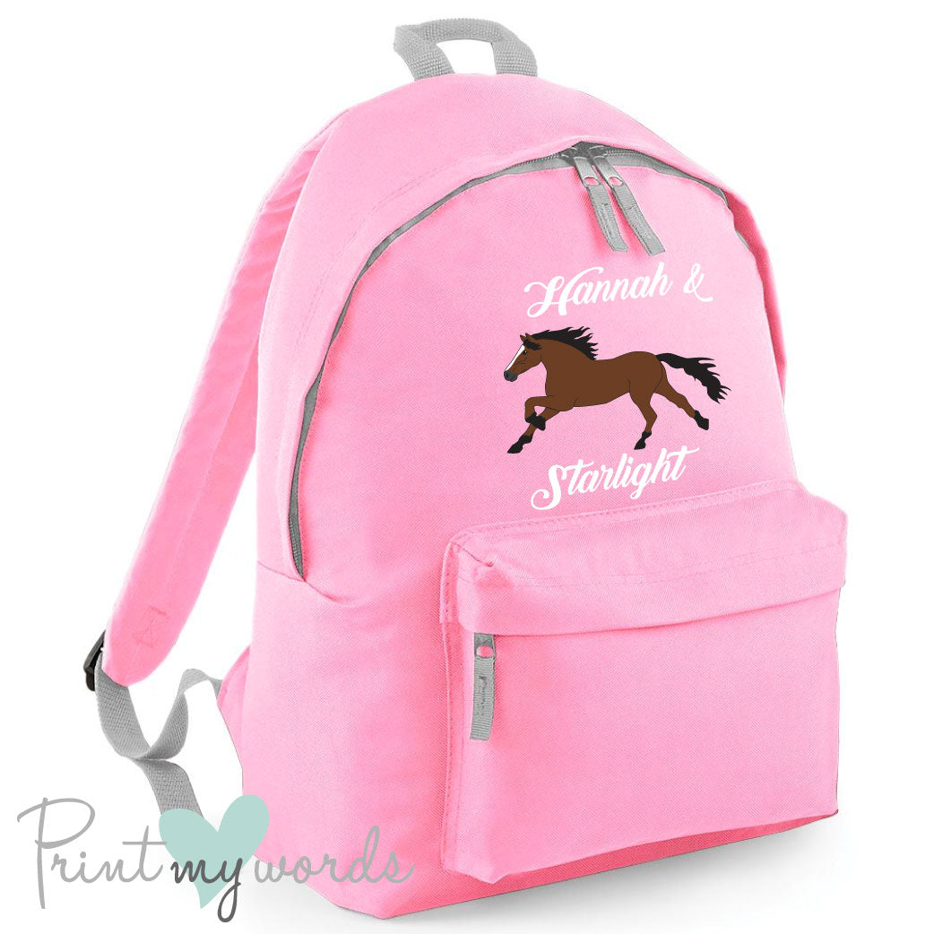 Children's Personalised Elegant Equestrian Rucksack Backpack