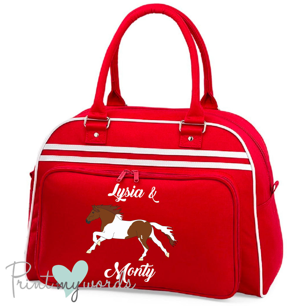 Personalised Equestrian Retro Bowling Bag - Elegant Design