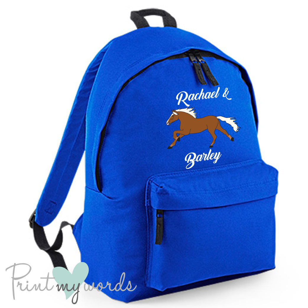 Children's Personalised Elegant Equestrian Rucksack Backpack