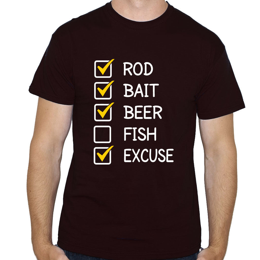 Men's Fishing Checklist Funny T-Shirt