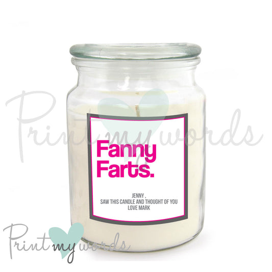Personalised Cheeky Scented Candle - Fanny Farts