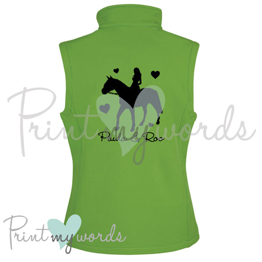 Personalised 'Female Rider' Soft Shell Body Warmer Gilet Jacket