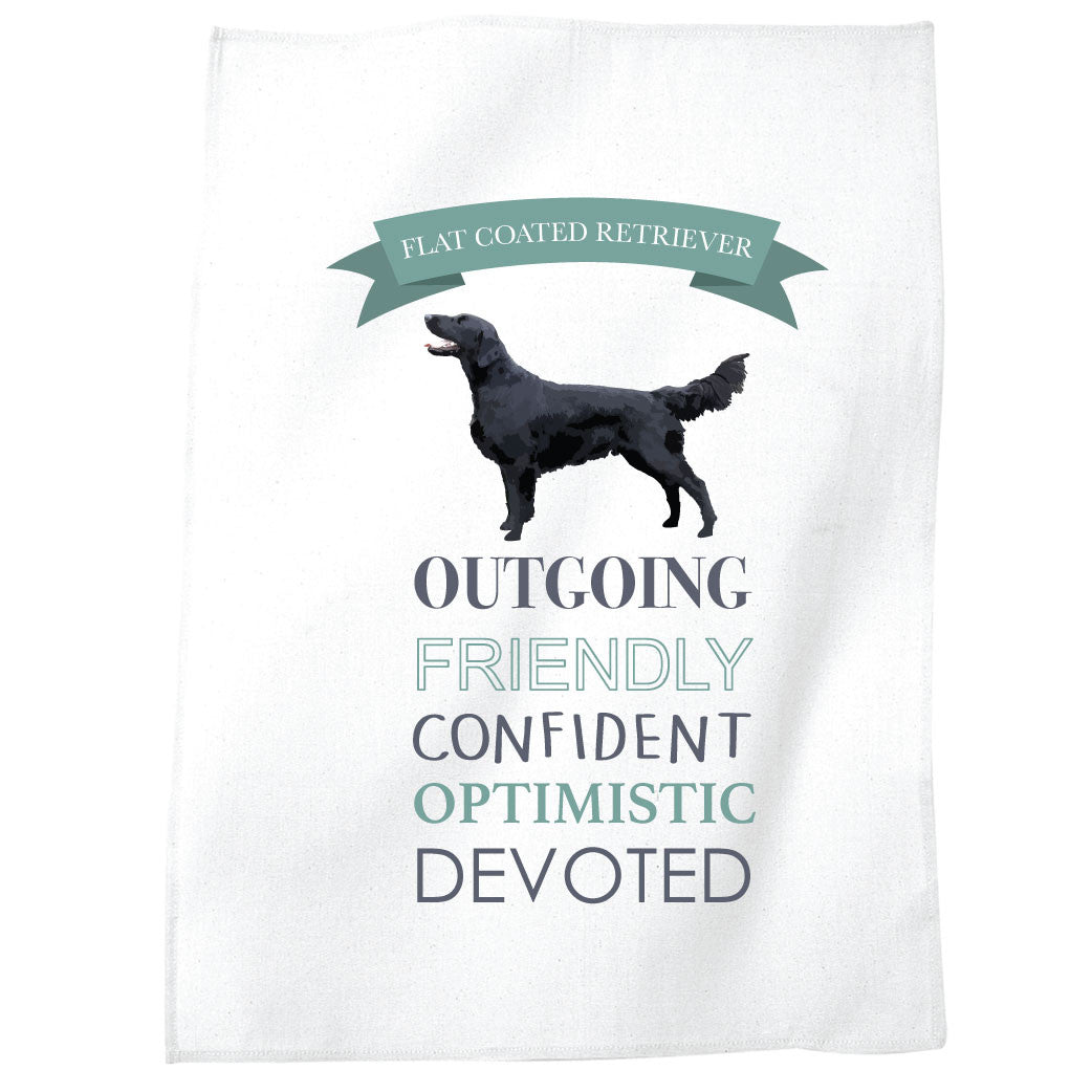 Flat Coated Retriever Dog Tea Towel