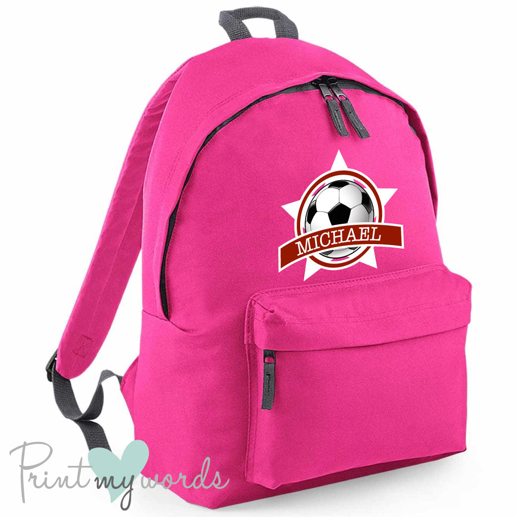 Children's Personalised Football School Rucksack Backpack