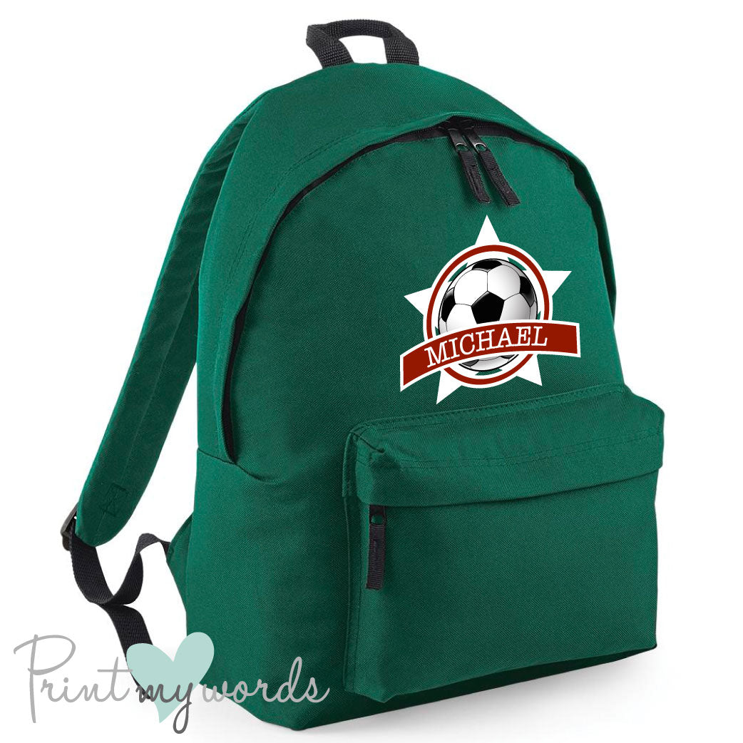 Children's Personalised Football School Rucksack Backpack