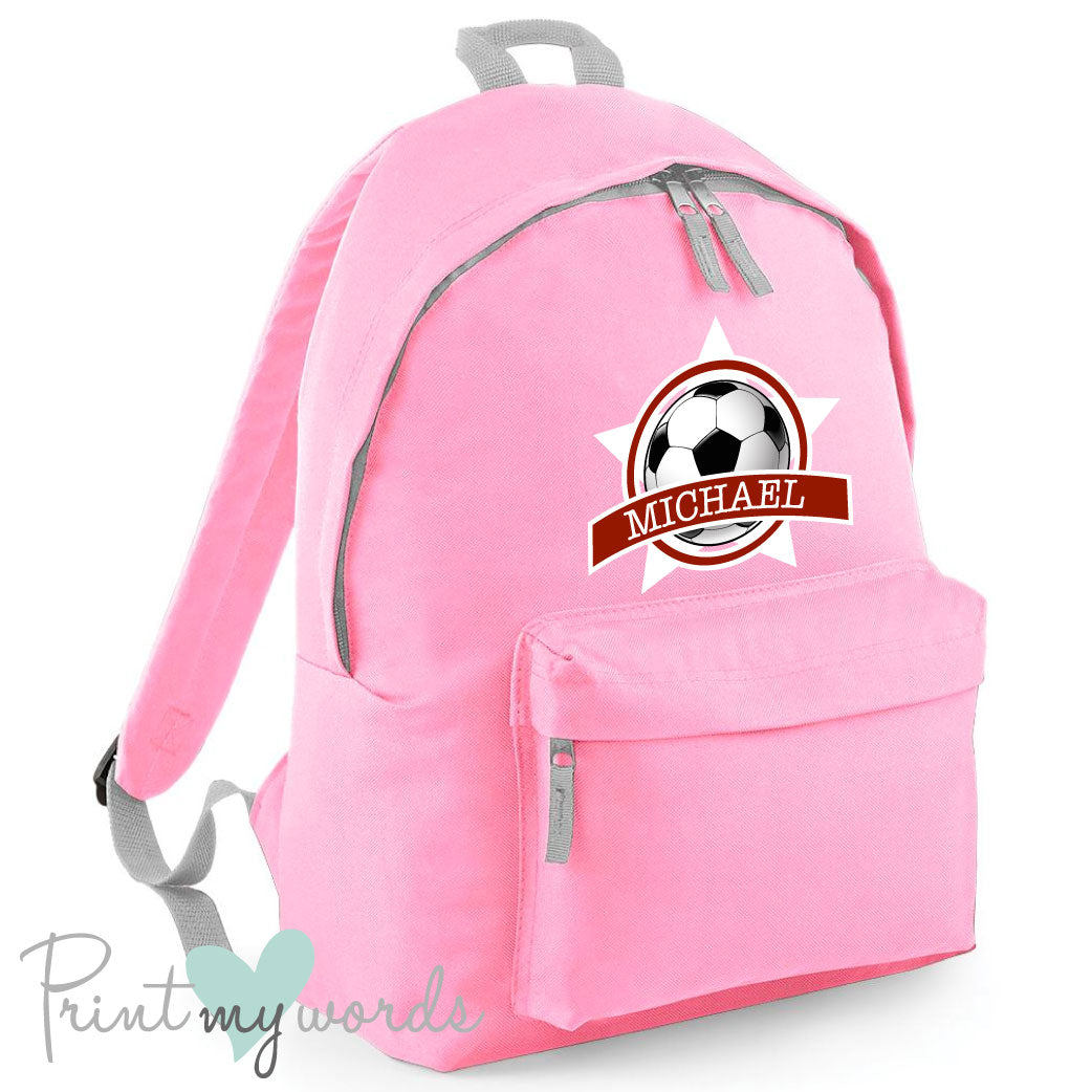 Children s Personalised Football School Rucksack Backpack Print My Words