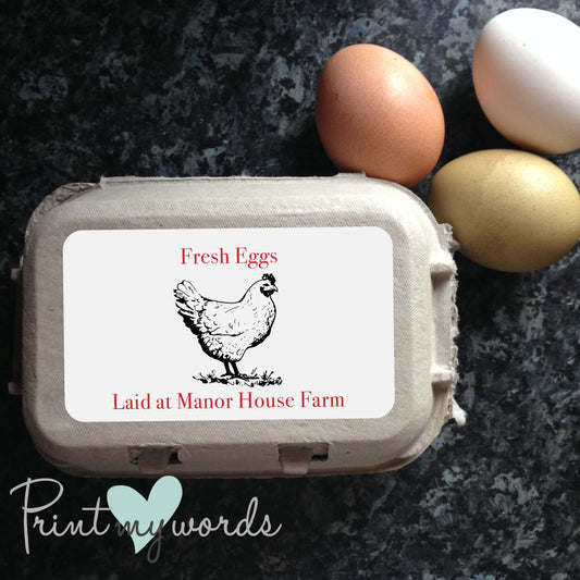 Fresh Eggs Egg Box Labels x 12