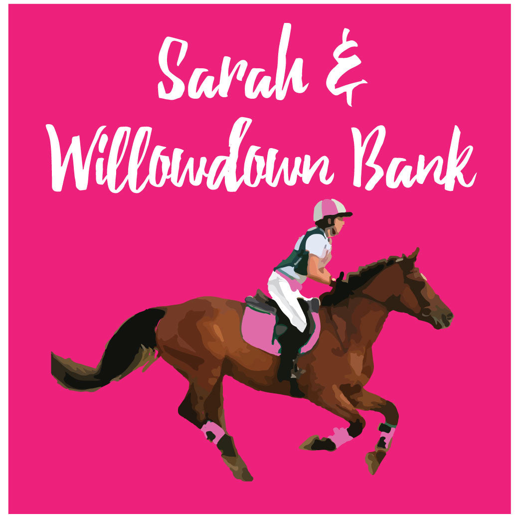 Personalised Galloping Horse Equestrian Stickers - Pack of 10.