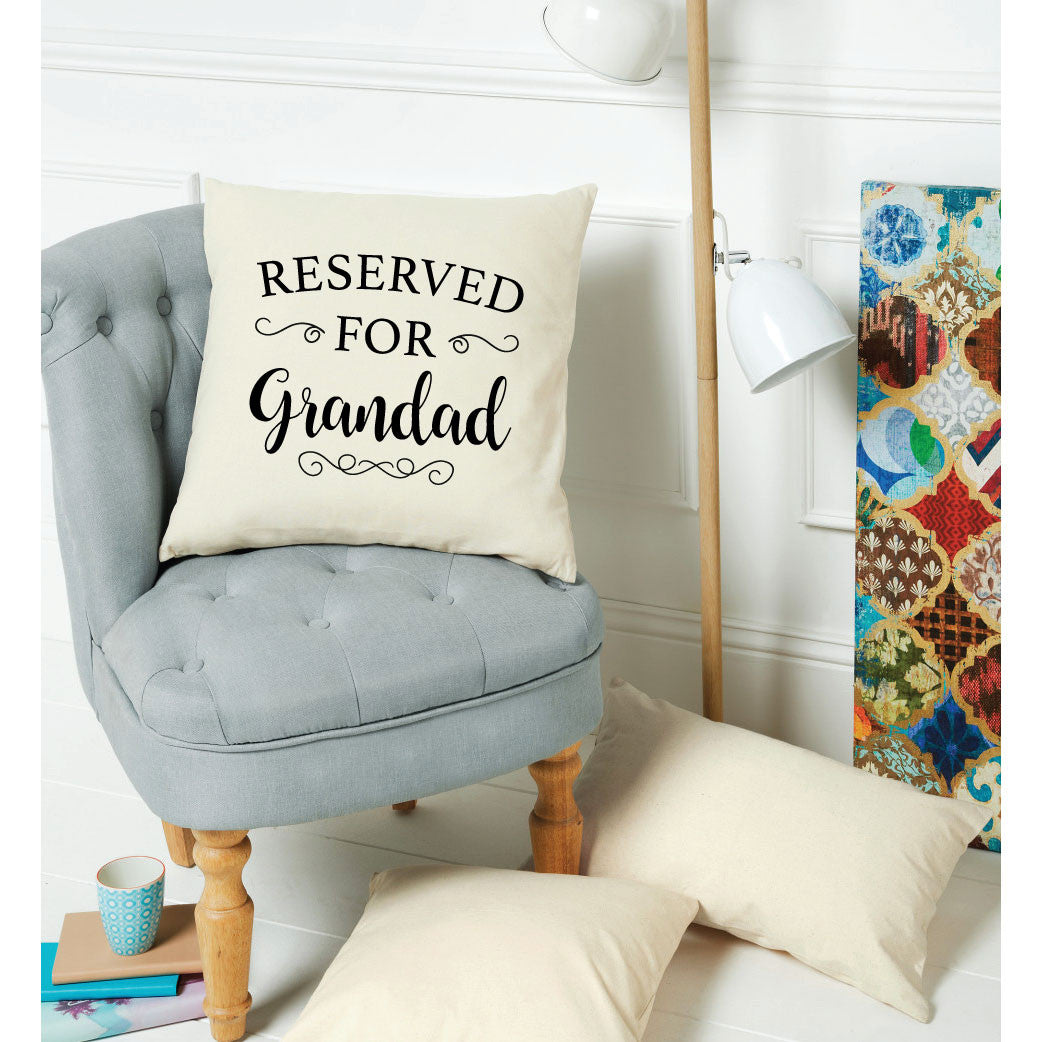 Reserved for Grandad Personalised Cushion Cover Print My Words