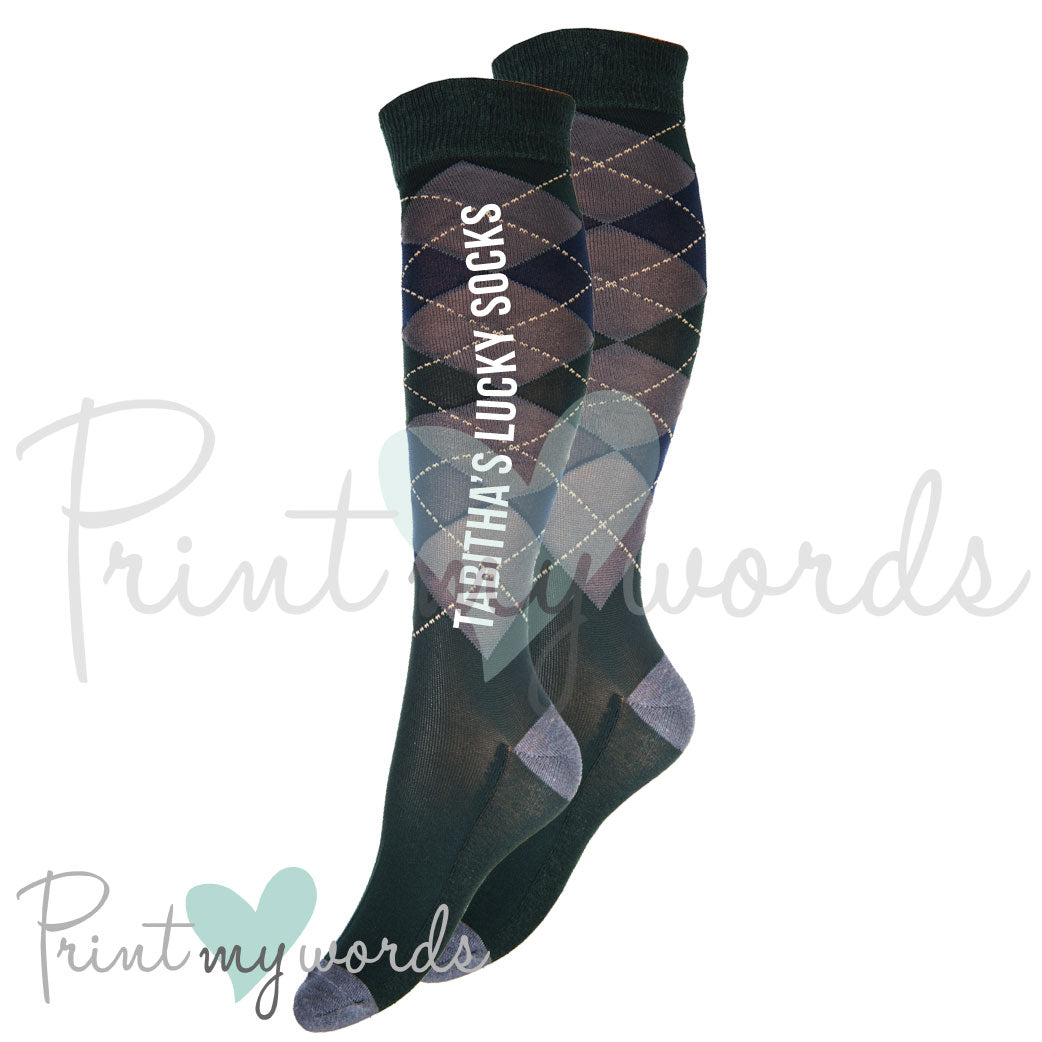 Personalised Horse Riding Equestrian Lucky Socks