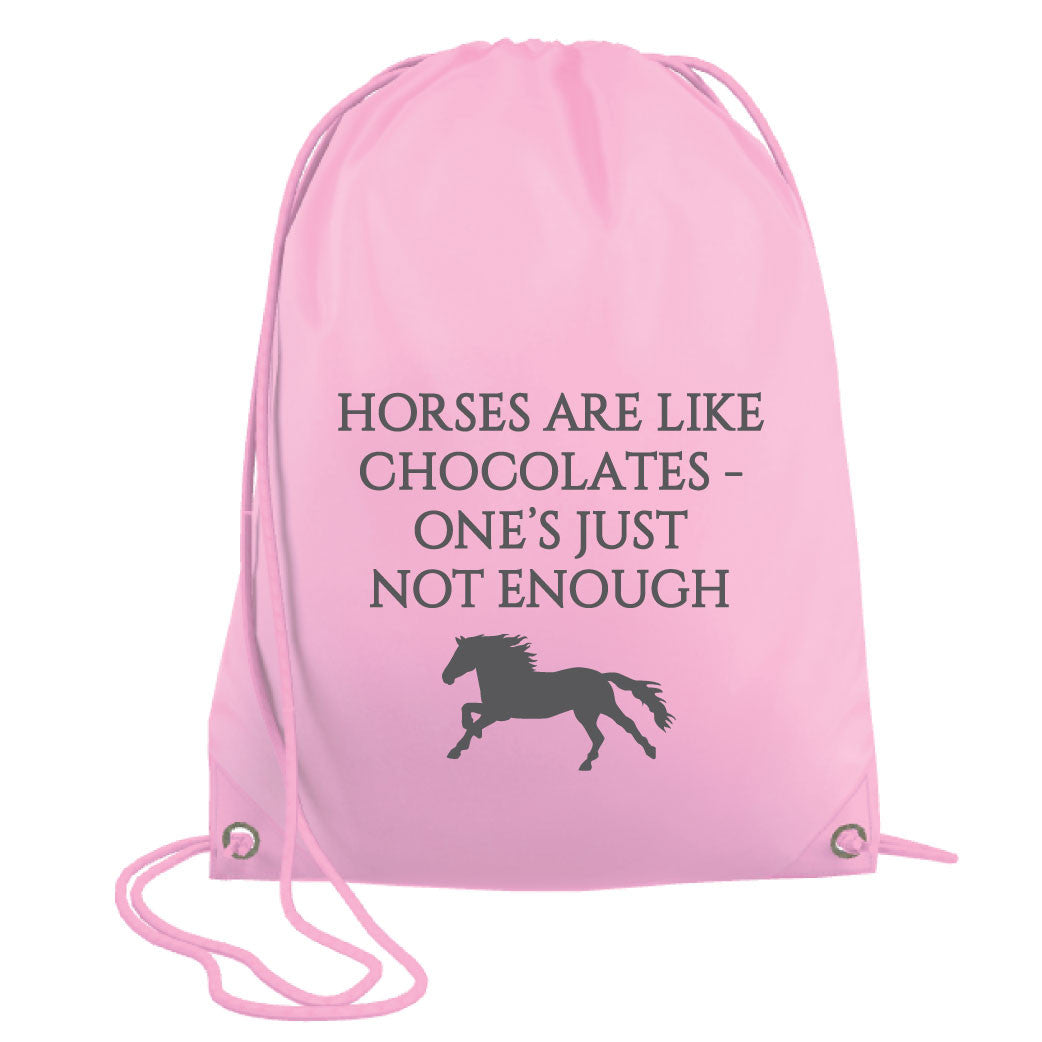 Horses are Like Chocolates Drawstring Bag