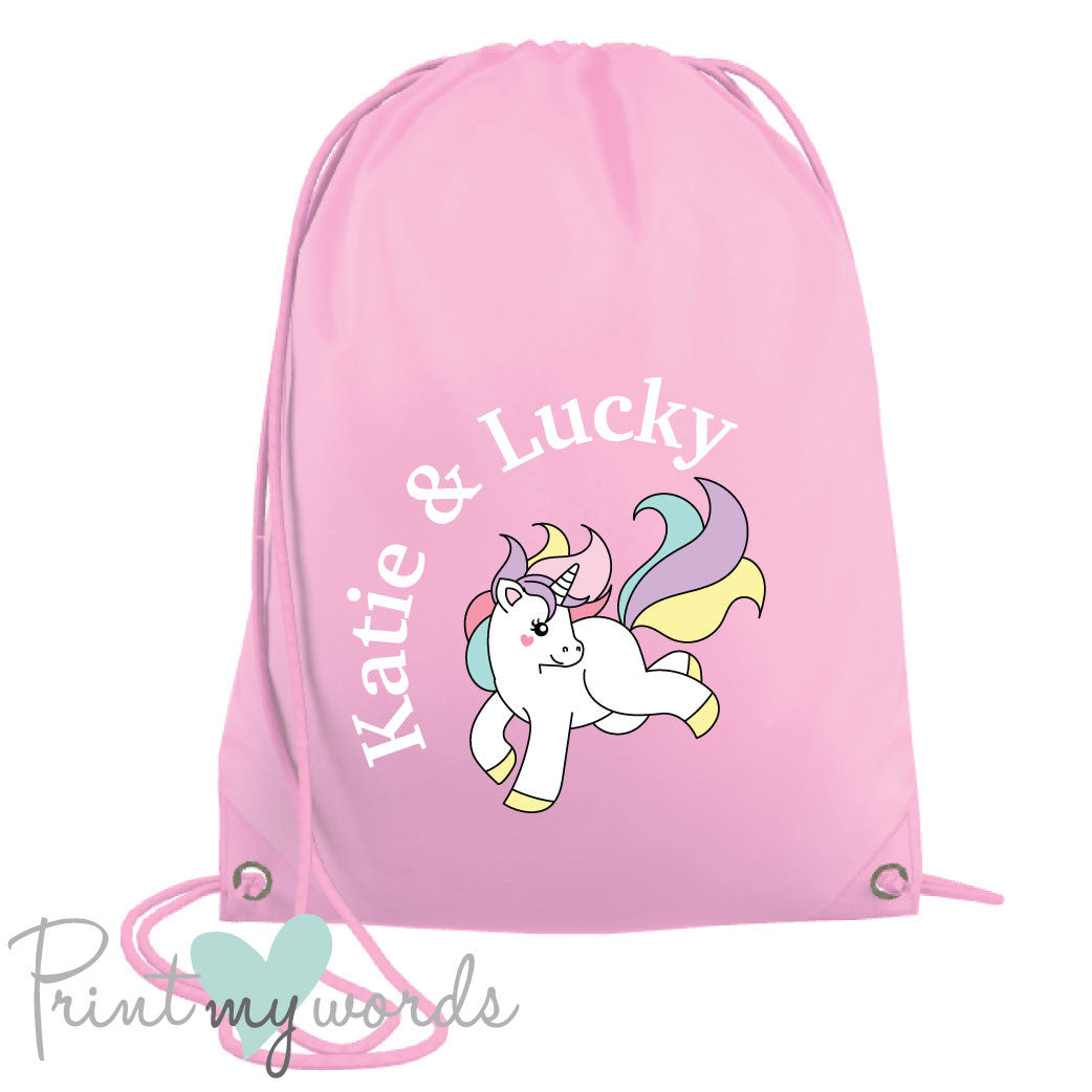 Personalised Unicorn Equestrian Drawstring Bag