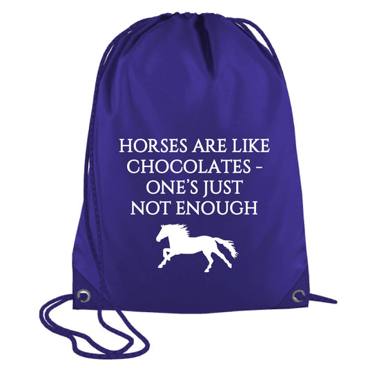 Horses are Like Chocolates Drawstring Bag