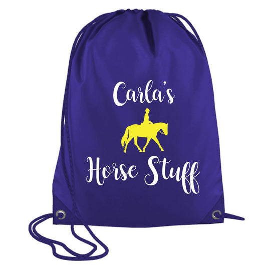Personalised Equestrian Drawstring bag