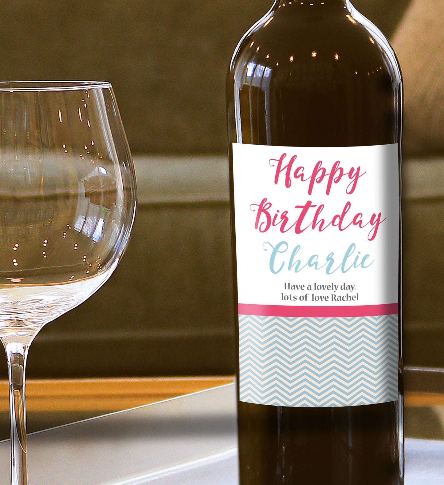 Personalised Happy Birthday Wine Bottle Label