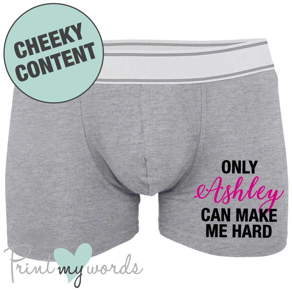 Men's Personalised Makes Me Hard Boxer Shorts