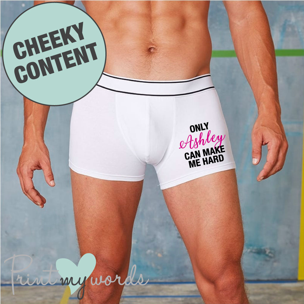 Men's Personalised Makes Me Hard Boxer Shorts