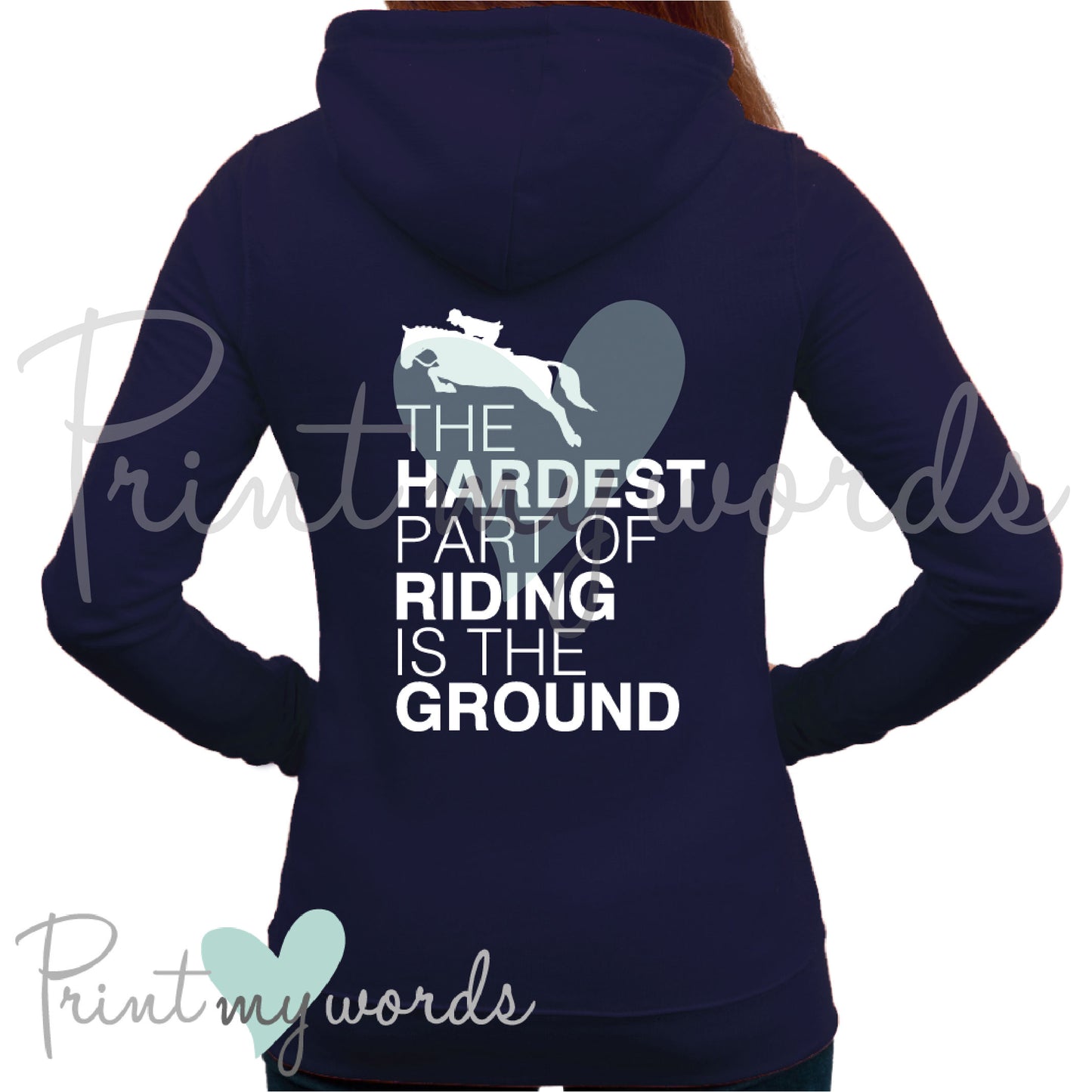 (Size 16) Ladies The Hardest Part Of Riding Funny Equestrian Hoodie