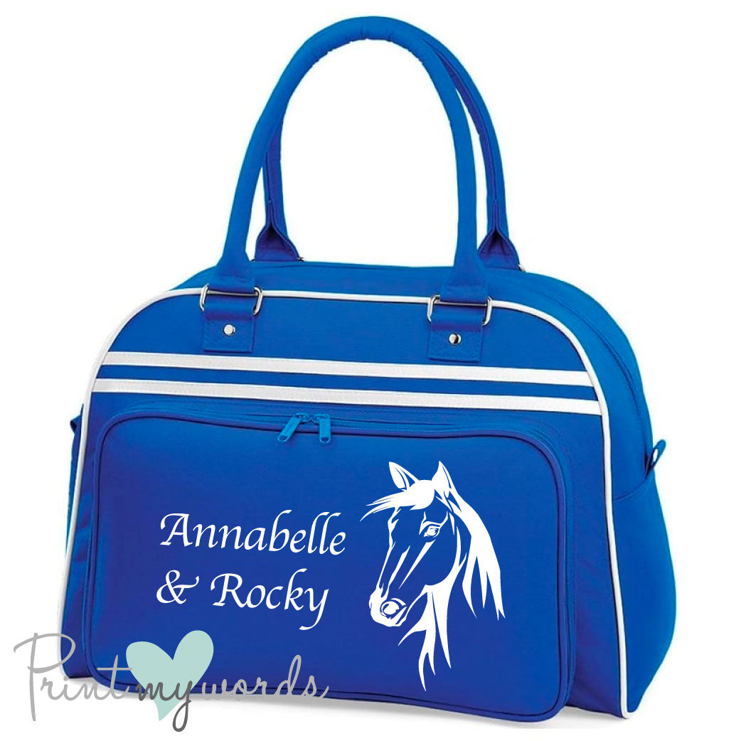 Personalised Equestrian Retro Bowling Bag - Horse Head Design