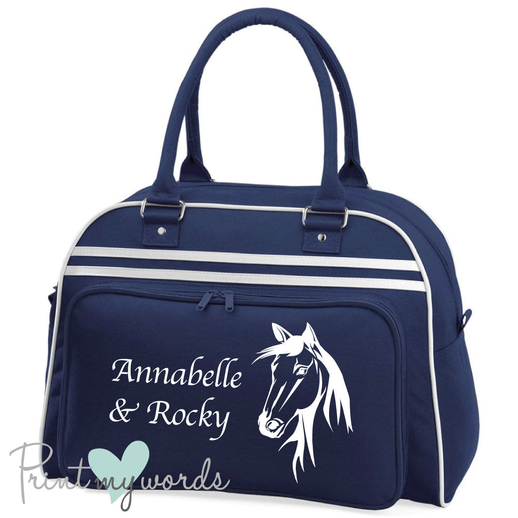 Personalised Equestrian Retro Bowling Bag - Horse Head Design