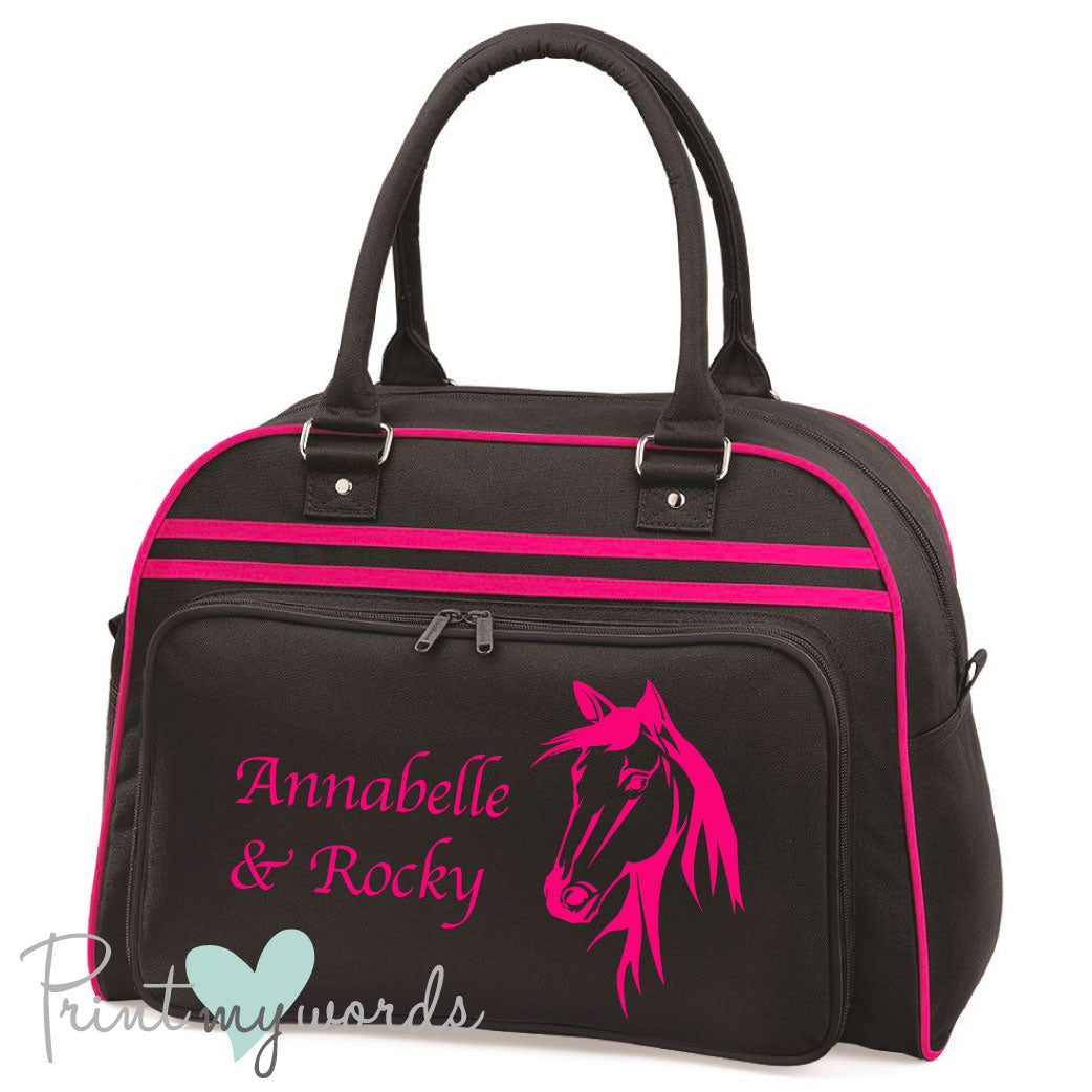 Personalised Equestrian Retro Bowling Bag - Horse Head Design