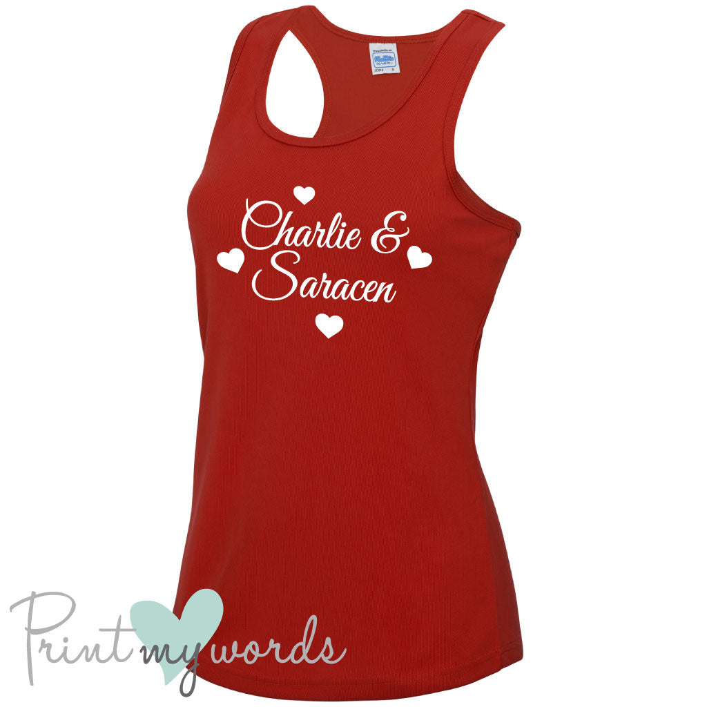 Ladies Hearts Personalised Equestrian Vest Top