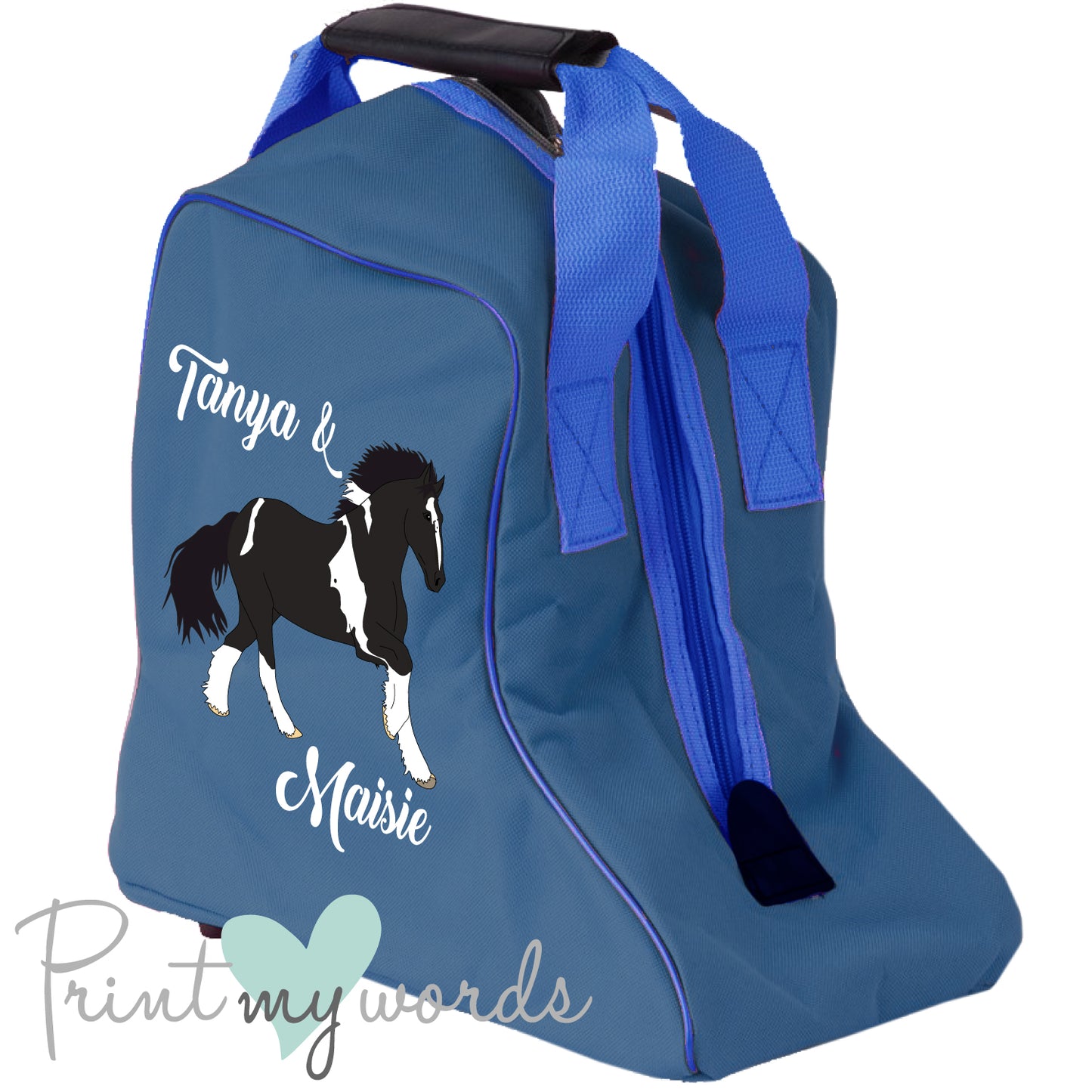 Personalised Heavy Horse Design Short Boot Bag