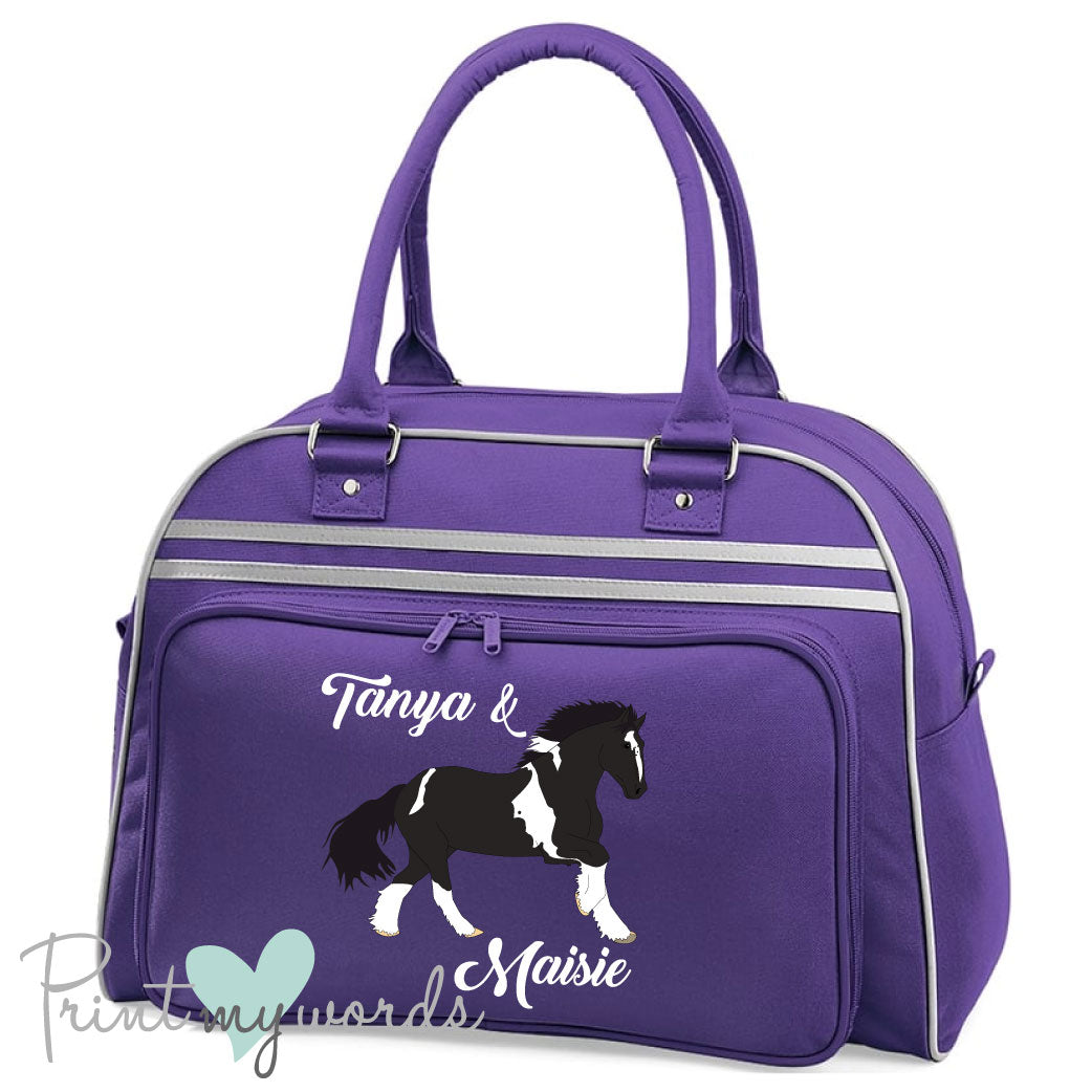 Personalised Equestrian Retro Bowling Bag - Heavy Horse Design