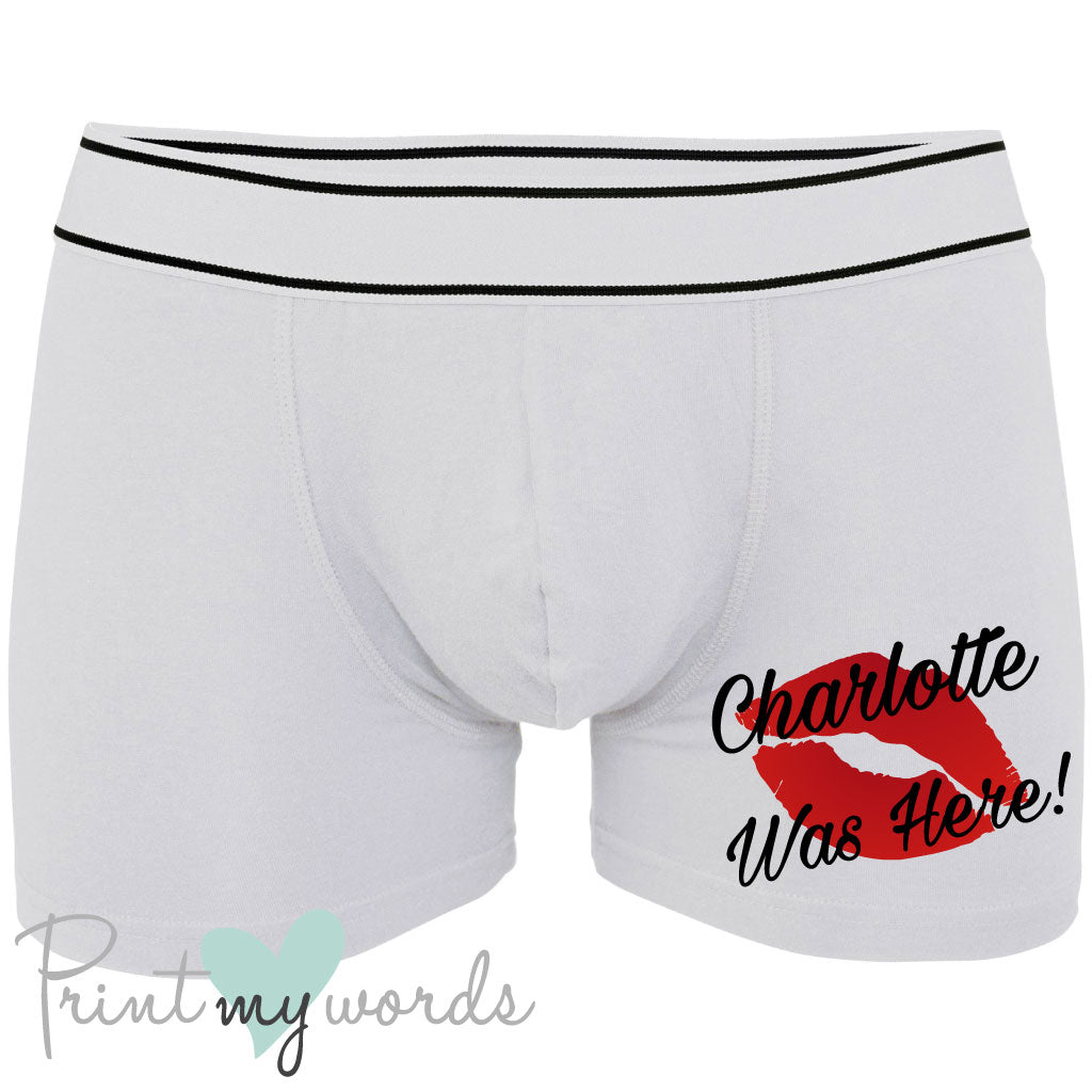 Men's Personalised Was Here Boxer Shorts