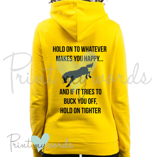 Unisex Hold On Tight Funny Equestrian Zoodie Zip Up Hoodie