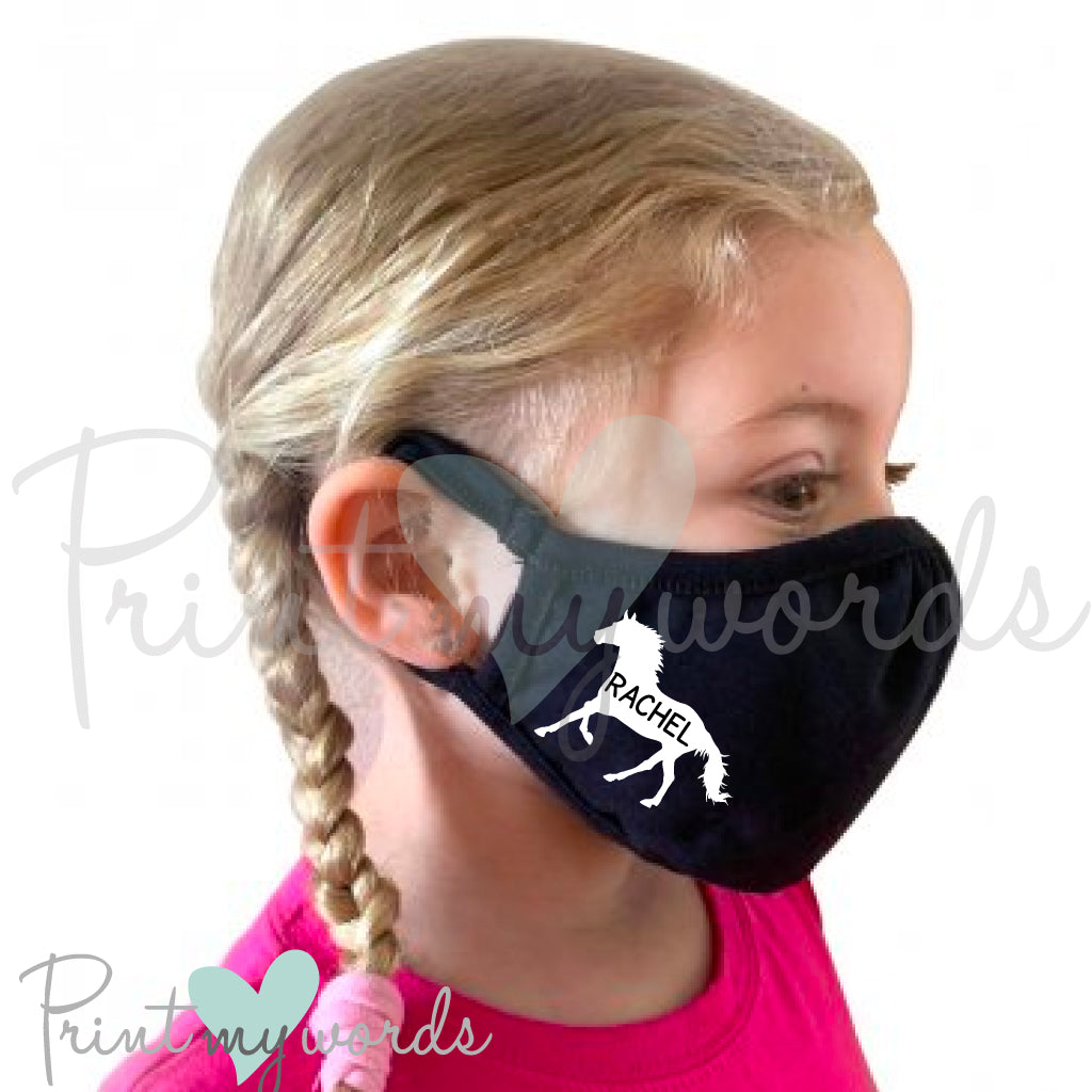 Children's Personalised Reusable Face Mask Eco Friendly - Horse