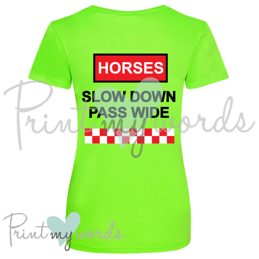 Hi Vis UV Protection Equestrian Horse Riding Summer T-Shirt Vest Polo - Slow Down Pass Wide