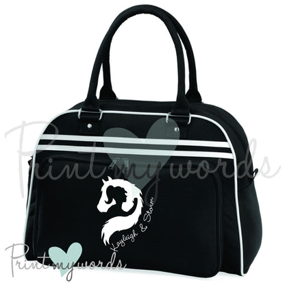 Personalised Equestrian Retro Bowling Bag - Hug Design