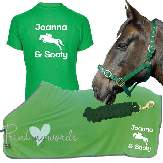 'Lola' Children's Personalised Matching Equestrian Set - Jumping Design