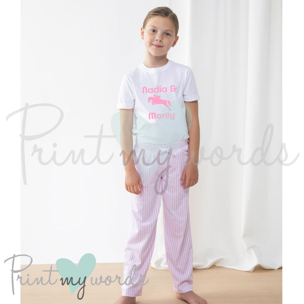 Children's Personalised Equestrian Pyjamas - Jumping Design