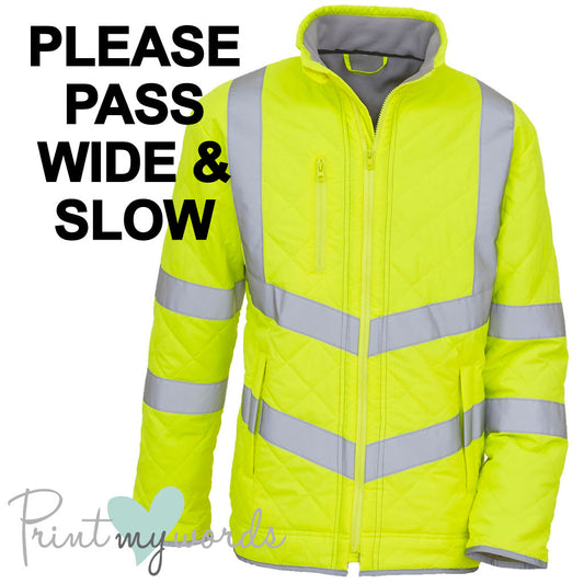 Unisex Hi Vis Kensington Jacket - PLEASE PASS WIDE AND SLOW