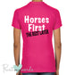 Horses First, The Rest Later Funny Equestrian Polo Shirt